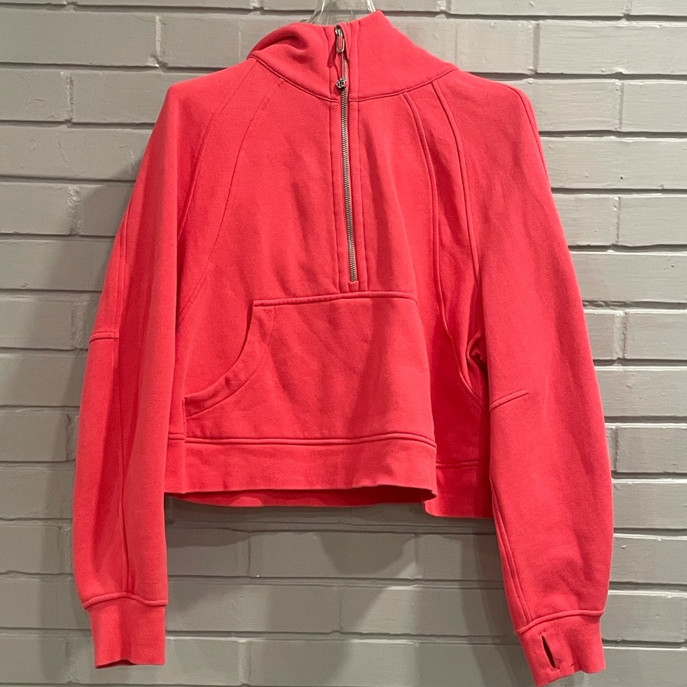 Lululemon Scuba Lip Gloss Pink Cropped Hoodie